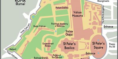Kart over Vatikanet inngang 