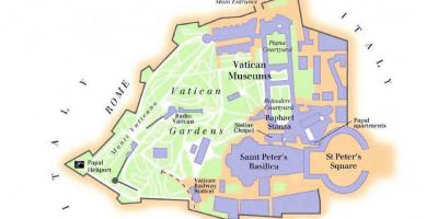 Kart over vatikanmuseet og det sixtinske kapell