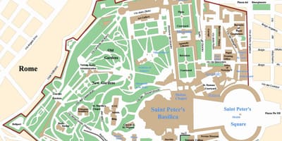 Kart over Vatikanet på